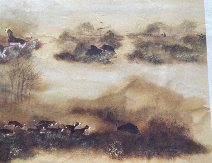 Étude de chasse à courre au sanglier de Jacques Bertrand-Rouvrais