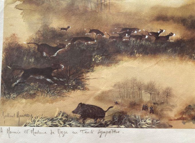 Étude de chasse à courre au sanglier de Jacques Bertrand-Rouvrais