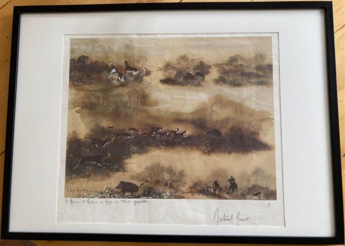 Étude de chasse à courre au sanglier de Jacques Bertrand-Rouvrais