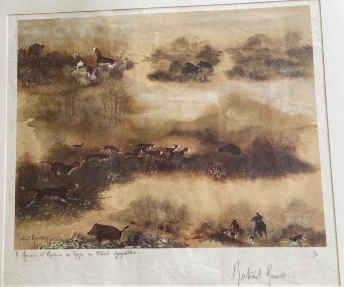 Étude de chasse à courre au sanglier de Jacques Bertrand-Rouvrais