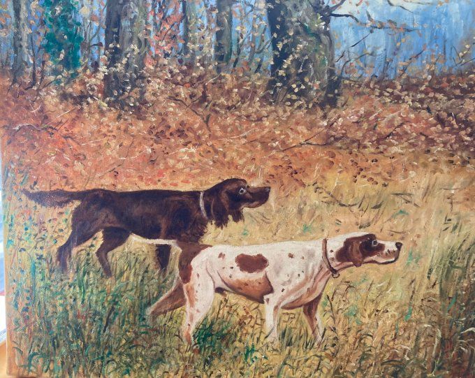 Tableau Scène de chasse peinture à l huile