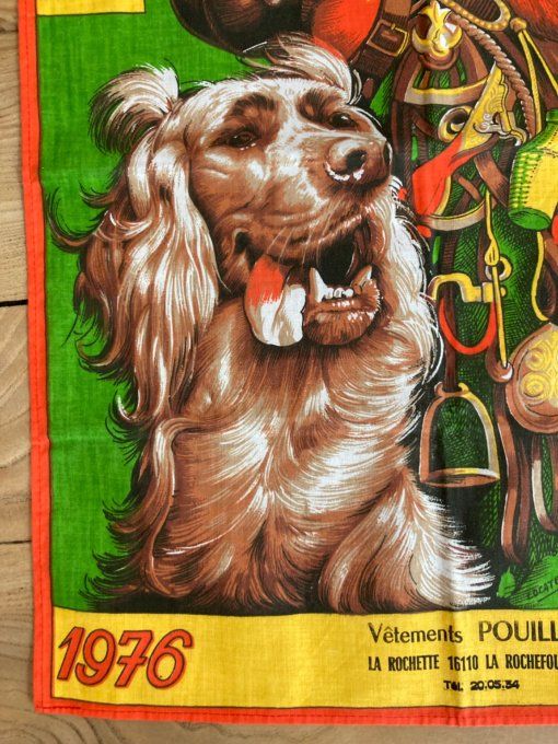 Torchon  calendrier chasse 1976