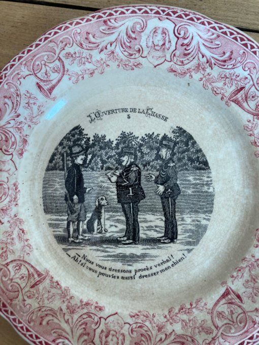 Assiette chasse parlante Saint Amand