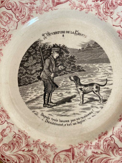 Assiette de chasse parlante Saint Amand