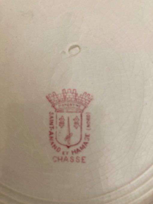 Assiette de chasse parlante Saint Amand