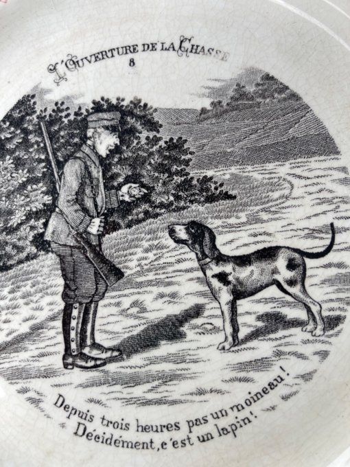 Assiette de chasse parlante Saint Amand