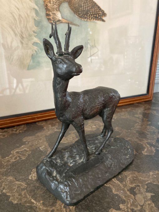 Bronze Chevreuil à l écoute