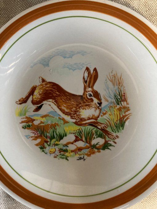 La Primula : 2 assiettes italienne a décors de lapin et canard