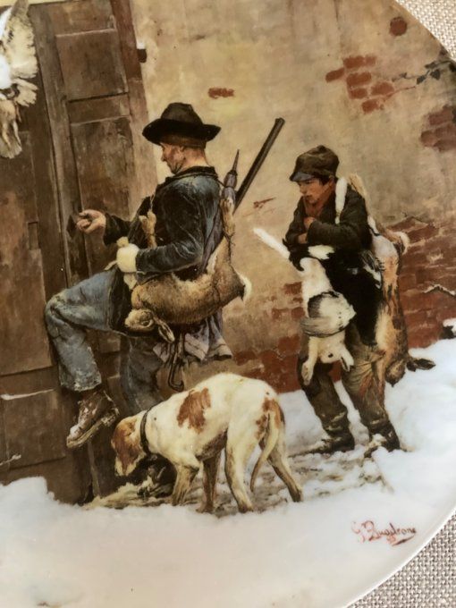 Assiette à décor de scène de chasse