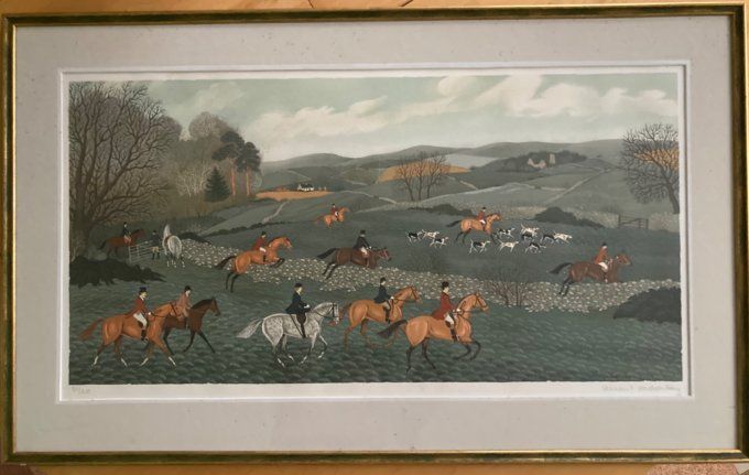 Vincent Haddelsey. Scène de chasse à courre.