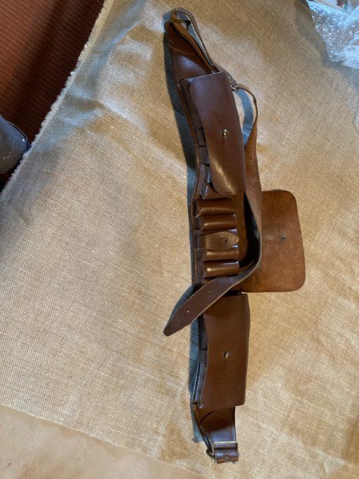 Cartouchière en cuir marron