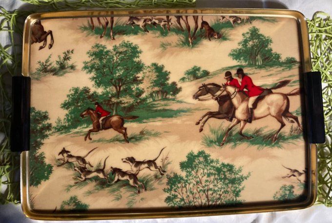 Plateau repas vintage décor chasse à courre