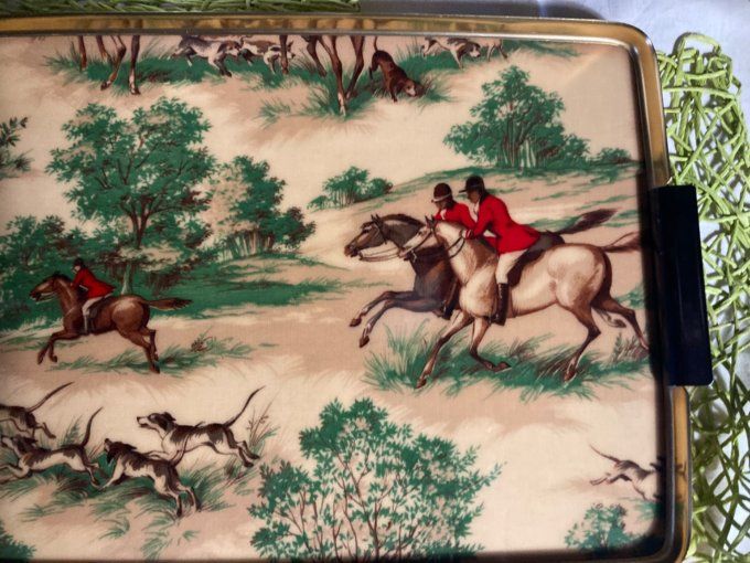 Plateau repas vintage décor chasse à courre