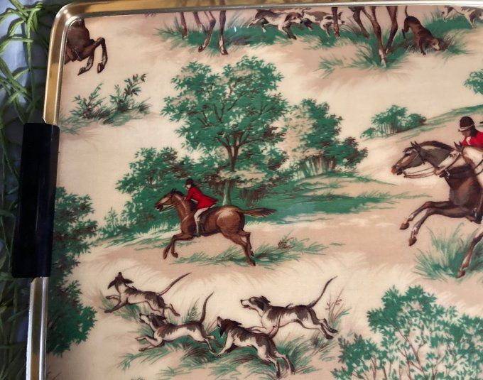 Plateau repas vintage décor chasse à courre