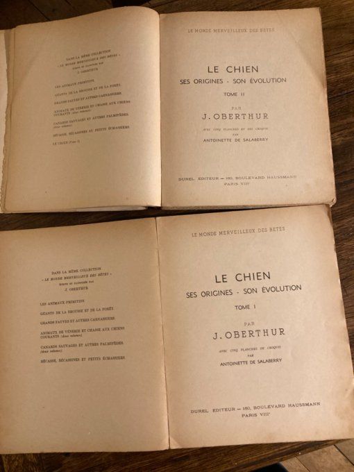 Le monde merveilleux des bêtes : le chien par J Oberthur tome 1 et 2