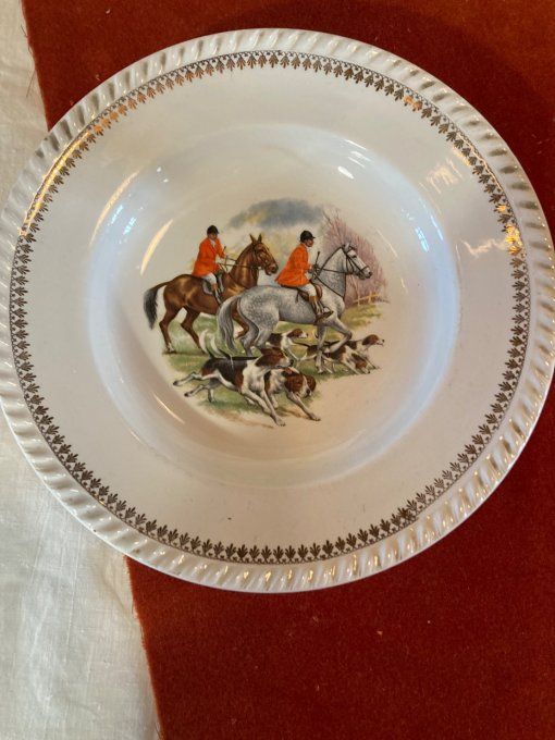 Assiette creuse  chasse à courre