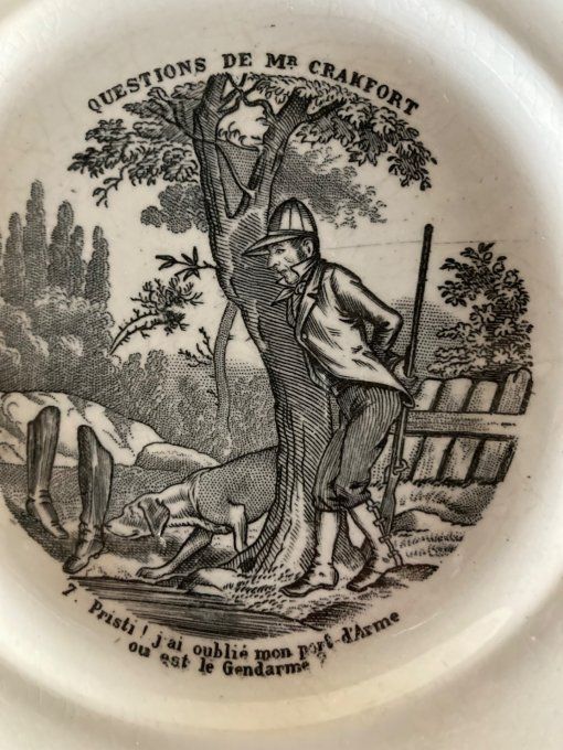 Assiette  humoristique : Questions de Mr Crakfort n° 7 
