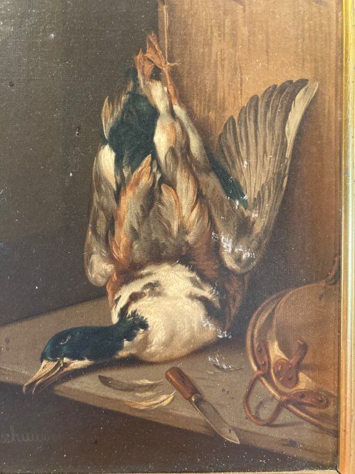 Nature morte canard Peinture sur carton