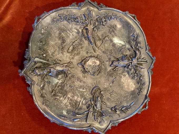 Vide poche en  bronze argenté