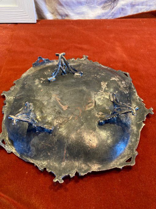 Vide poche en  bronze argenté