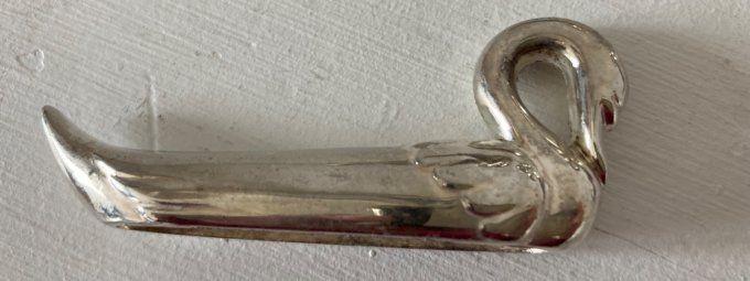 6 portes couteaux Cygnes en métal argenté