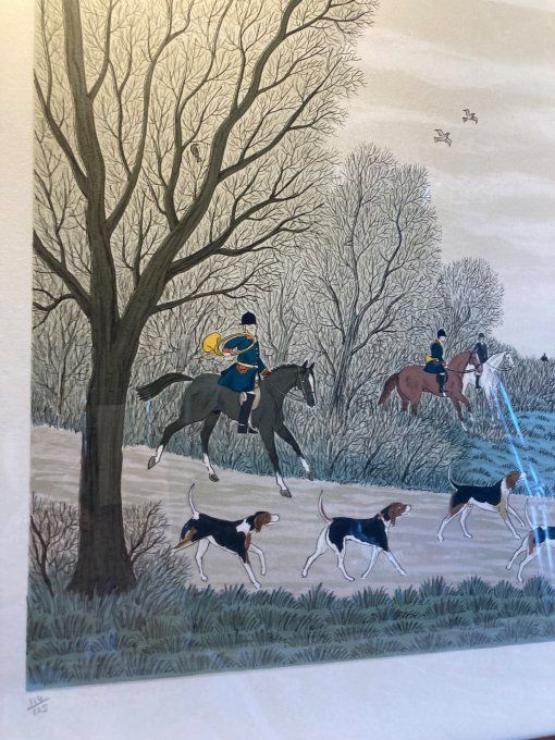 Vincent Haddelsey Litho chasse à courre