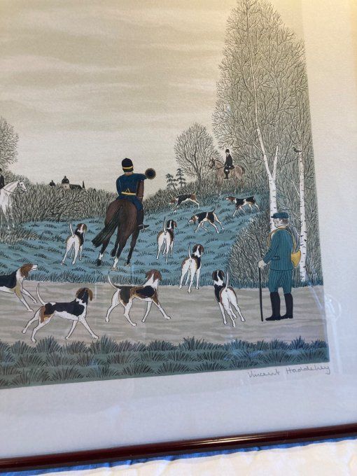 Vincent Haddelsey Litho chasse à courre