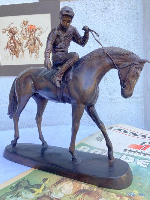  Bronze Jockey préparant son départ