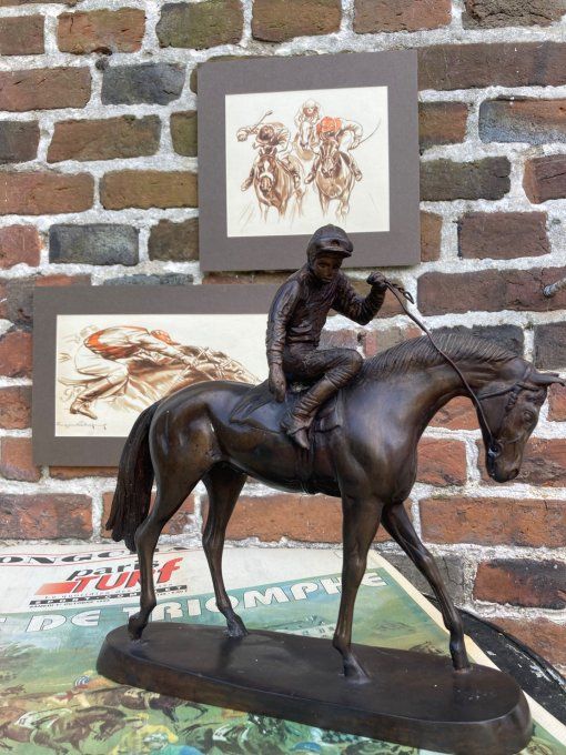  Bronze Jockey préparant son départ