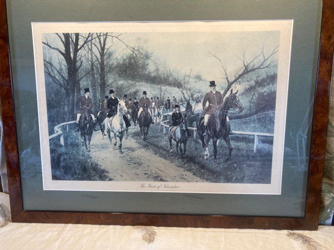 Lithographie Chasse à courre