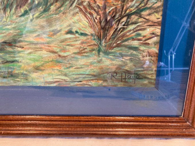 Deux faisans de R Haye pastel