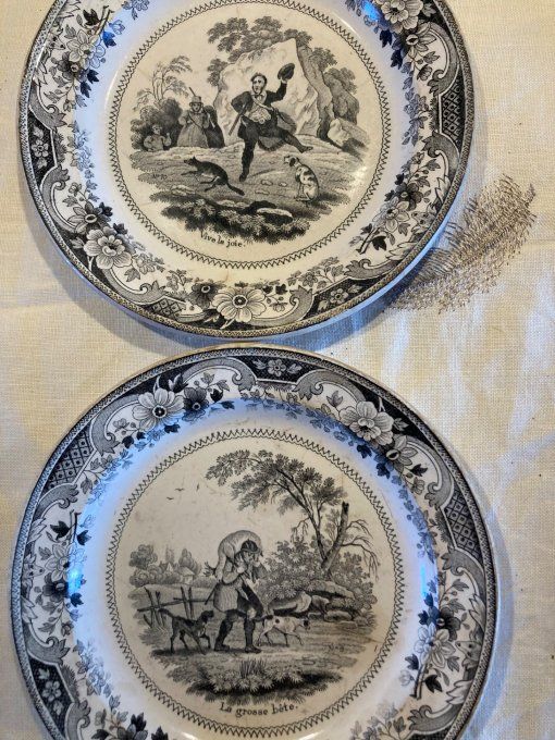 7 assiettes humoristiques Louis Lebeuf