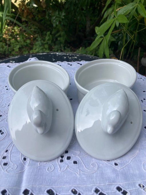 2 petites terrines Canard en porcelaine