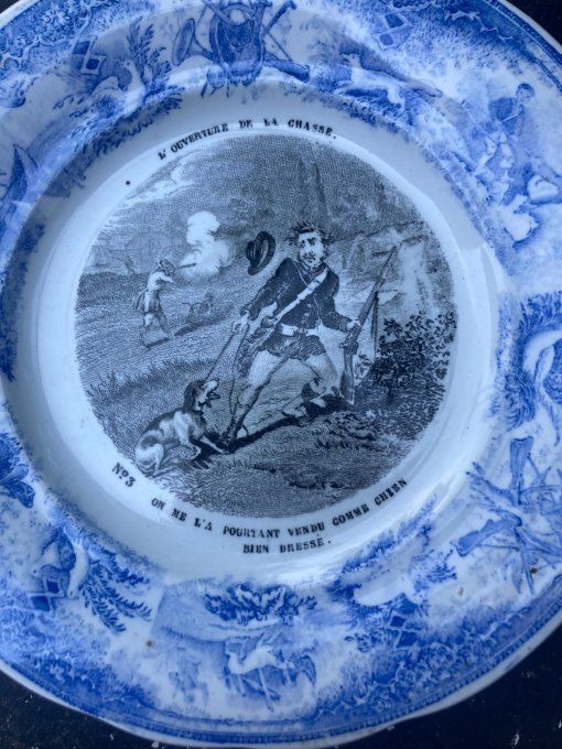 Assiette  humoristique. ouverture de la chasse n°3