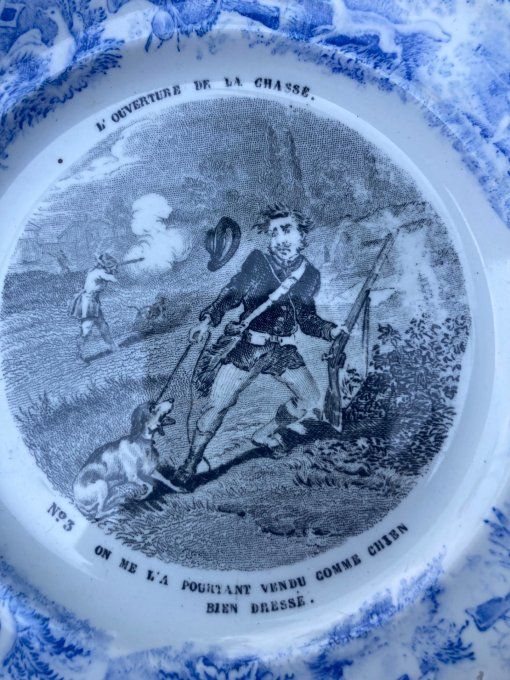 Assiette  humoristique. ouverture de la chasse n°3