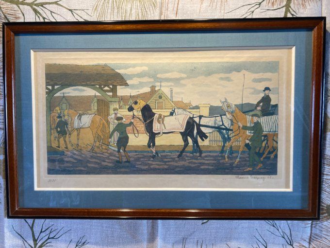 Maurice Taquoy. Chevaux à l entraînement.