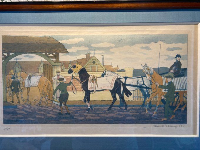 Maurice Taquoy. Chevaux à l entraînement.