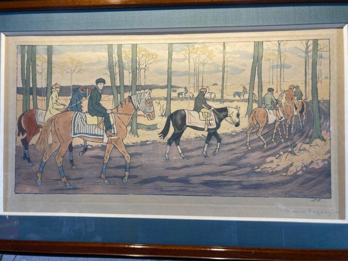 Maurice Taquoy. Chevaux à l entraînement
