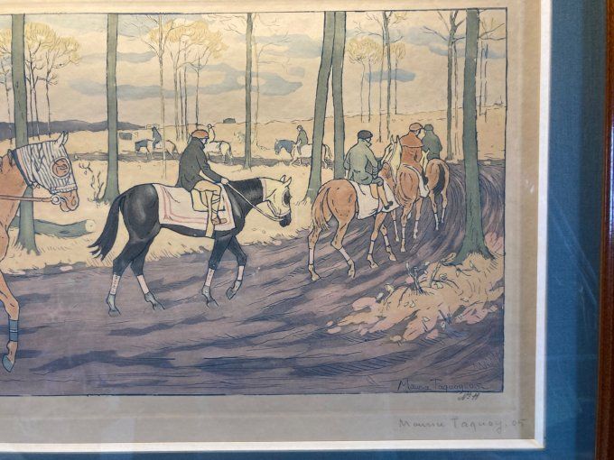 Maurice Taquoy. Chevaux à l entraînement