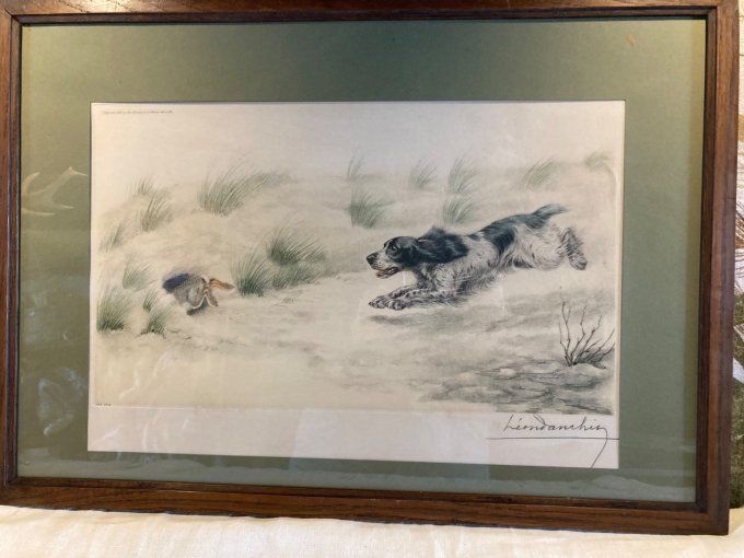 Leon Danchin :Chien et lievre