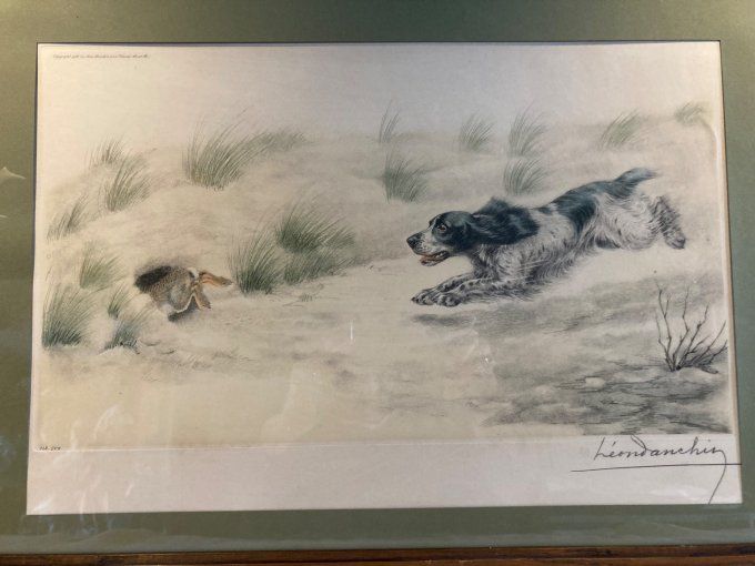 Leon Danchin :Chien et lievre
