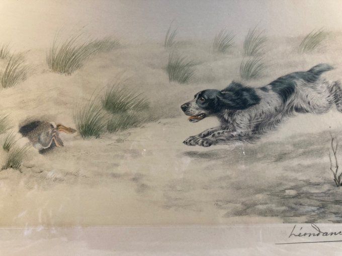 Leon Danchin :Chien et lievre