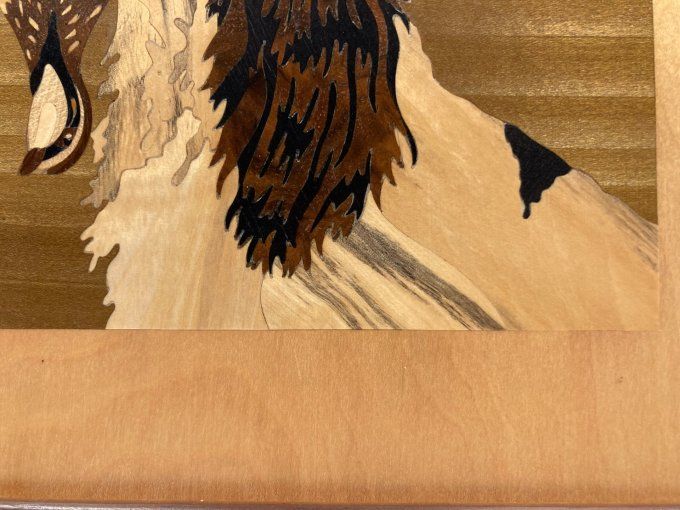 Dominique Ciamarone : Chien à la perdrix en marqueterie