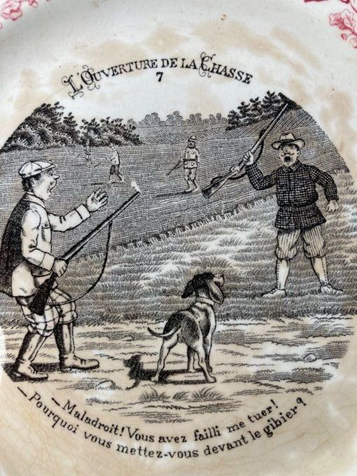 Assiette chasse parlante Saint Amand