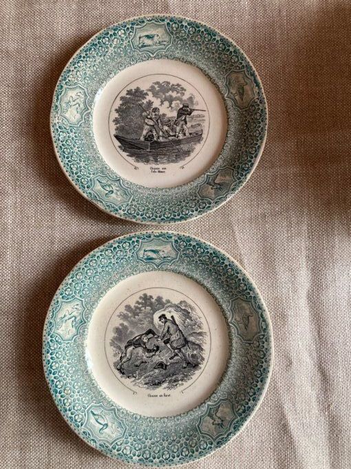 2 assiettes Sarreguemines «  Chasse »