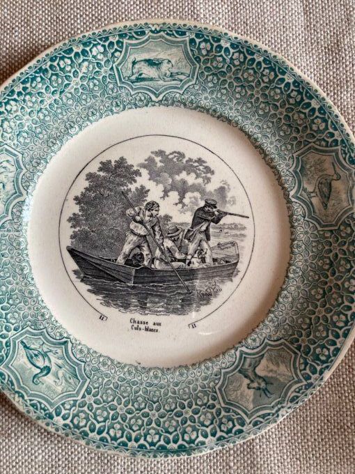 2 assiettes Sarreguemines «  Chasse »