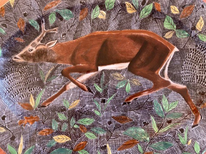 Gien modèle Rambouillet, plat oval chevreuil
