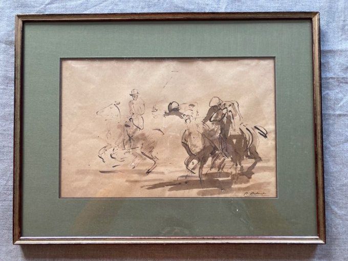 Pierre Olivier Dubaut. Les joueurs de Polo. VENDU 