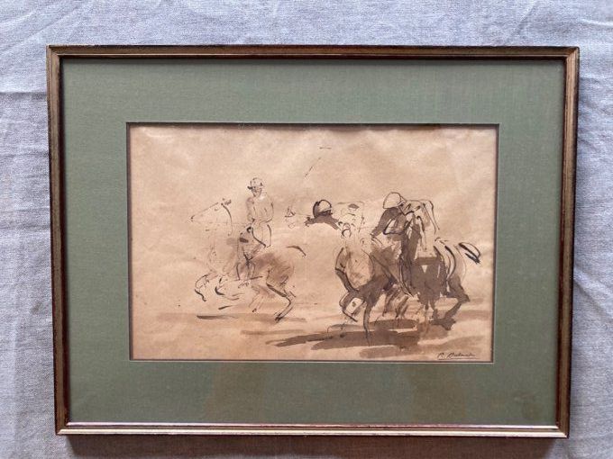 Pierre Olivier Dubaut. Les joueurs de Polo. VENDU 