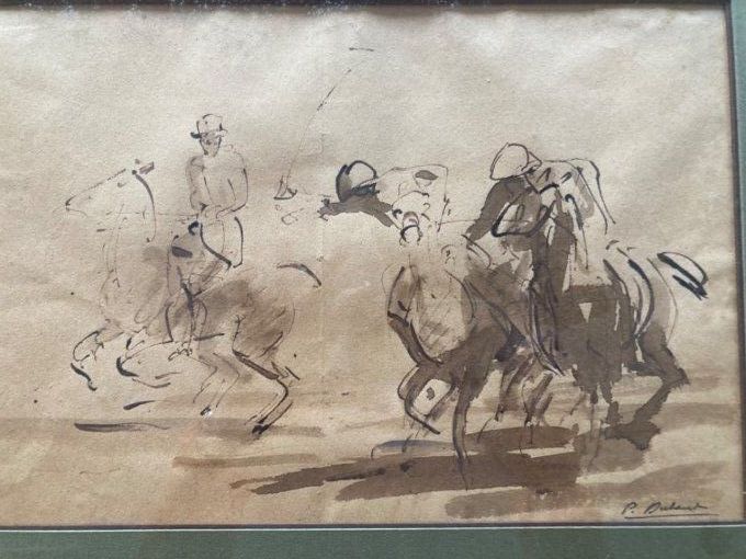Pierre Olivier Dubaut. Les joueurs de Polo. VENDU 